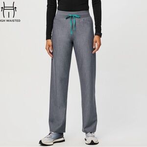 FIGS Women's Gray High Waisted Livingston Pants